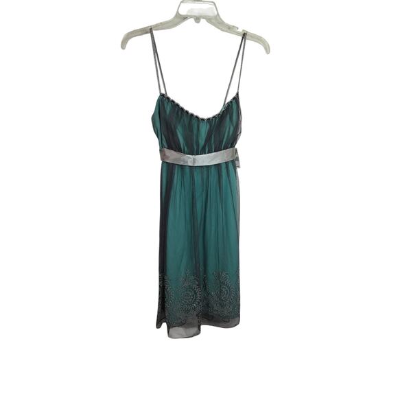 4138) Teeze Me Junior's Microbead Detailed Black Tulle Slip Dress Large - Picture 1 of 8